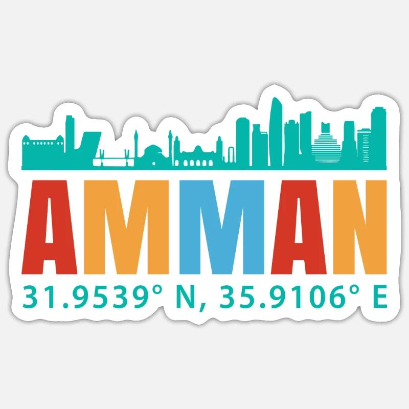 Amman - Sticker size S (10 x 10 cm) - white matte