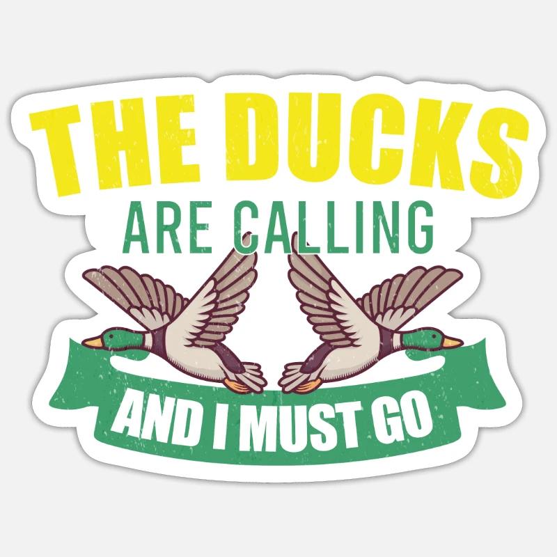 Entenjagd Entenjäger Vogeljagd - Sticker Größe S (10 x 10 cm) - Mattweiß