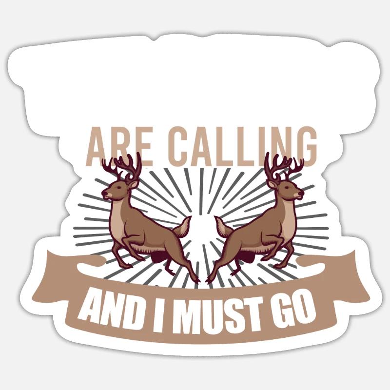 Hirschjagd Hirschjäger Jagdsaison Bockjagd Sticker Größe S (10 x 10 cm)