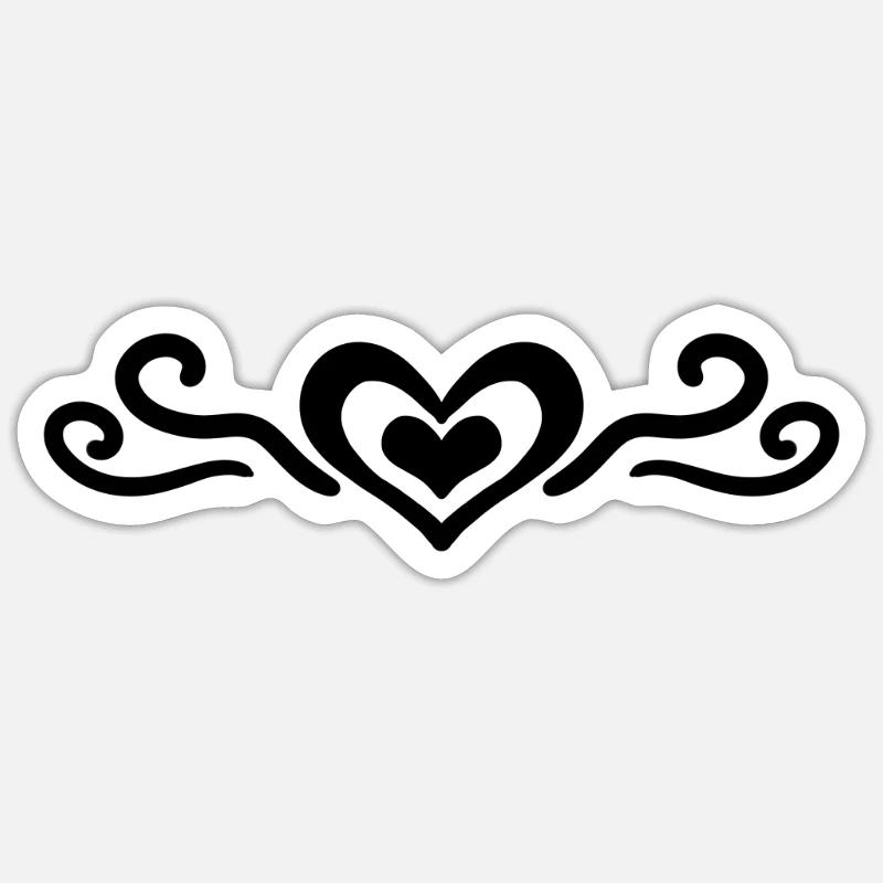 Herz Dekoration Geschenk - Sticker Größe S (10 x 10 cm) - Mattweiß
