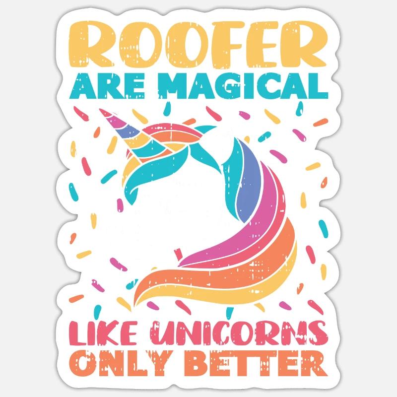Bauarbeiter Dachdecker Geschenkidee - Sticker Größe S (10 x 10 cm) - Mattweiß