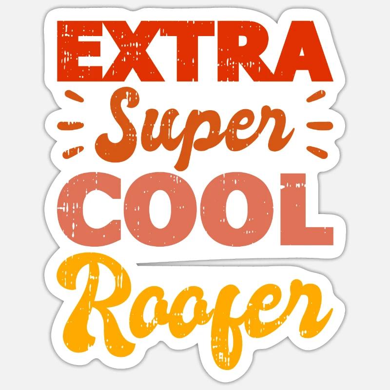 Bauarbeiter Dachdecker Geschenkidee - Sticker Größe S (10 x 10 cm) - Mattweiß