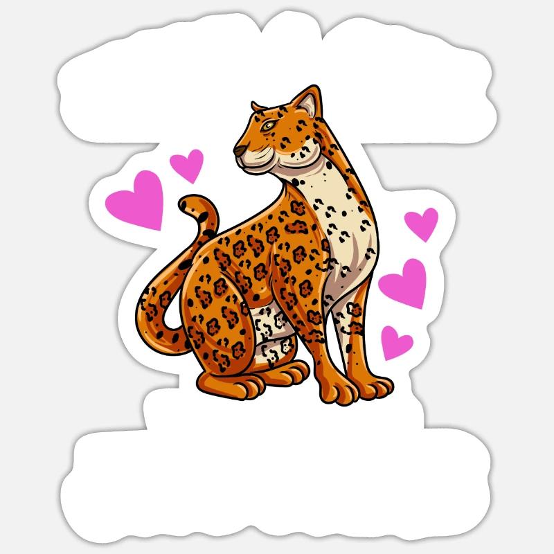 Jaguar Geschenkidee - Sticker Größe S (10 x 10 cm) - Mattweiß