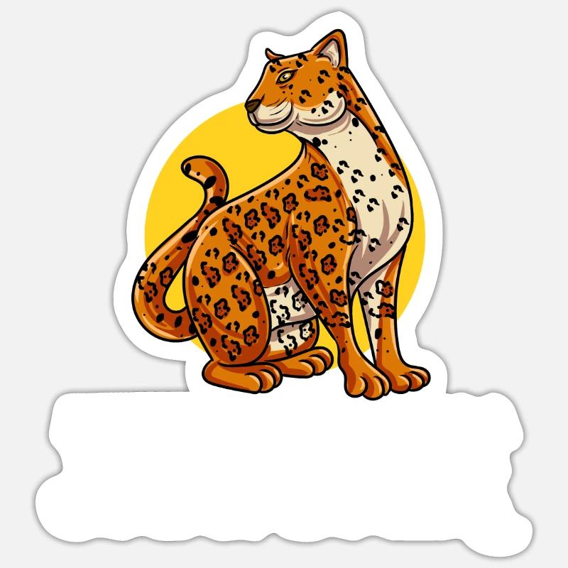 Jaguar Geschenkidee - Sticker Größe S (10 x 10 cm) - Mattweiß