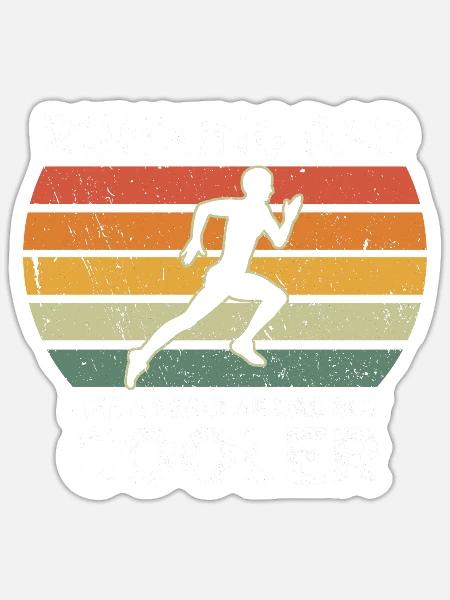 Running Dad Like A Regular Dad But Cooler Marathon - Sticker Größe S (10 x 10 cm) - Mattweiß