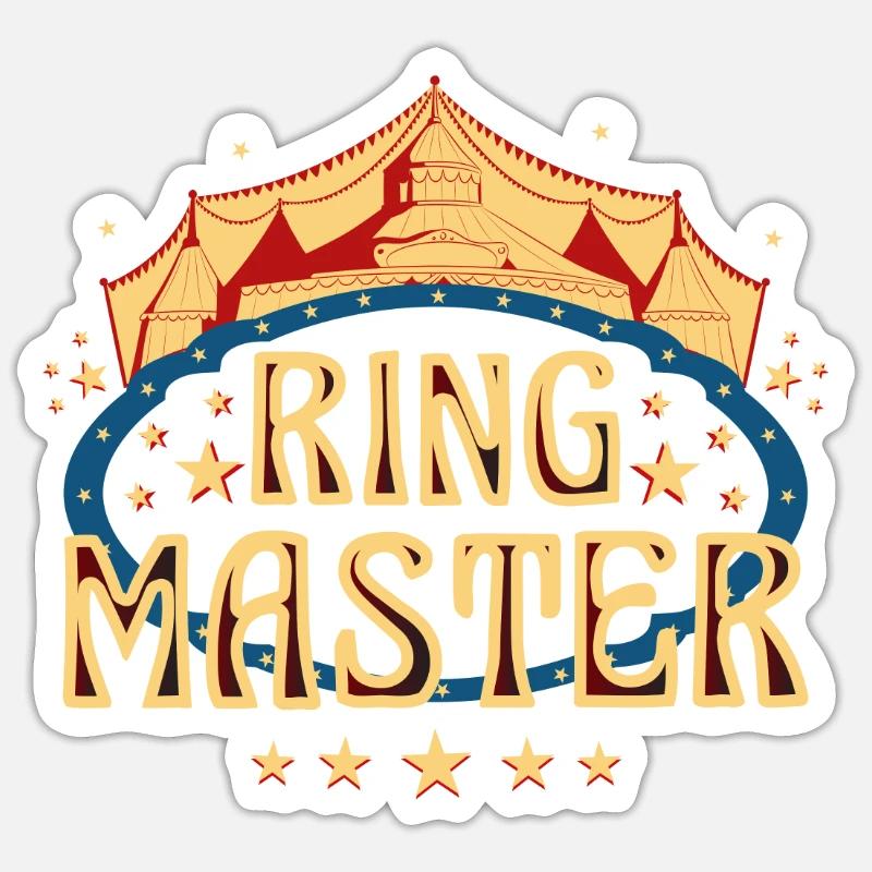 Circus Ringmaster Kostüm - Sticker Größe S (10 x 10 cm) - Mattweiß
