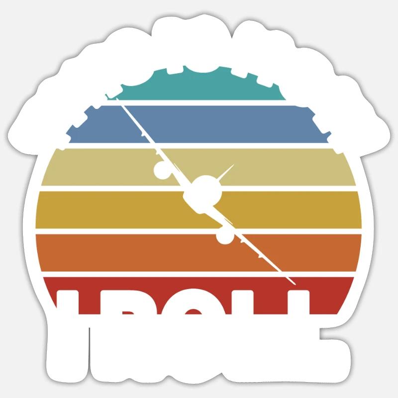 Flugzeugpilot Luftfahrt Sticker Größe S (10 x 10 cm)