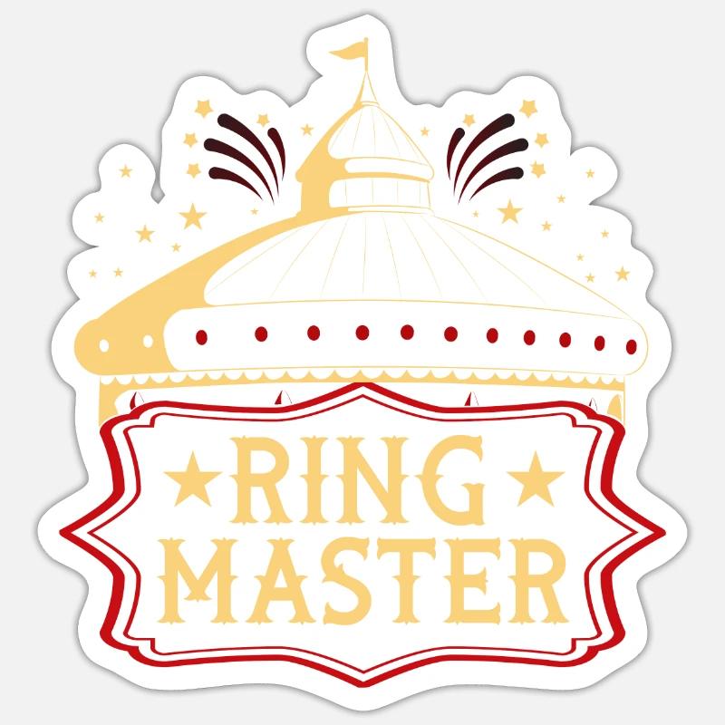 Circus Ringmaster Kostüm - Sticker Größe S (10 x 10 cm) - Mattweiß