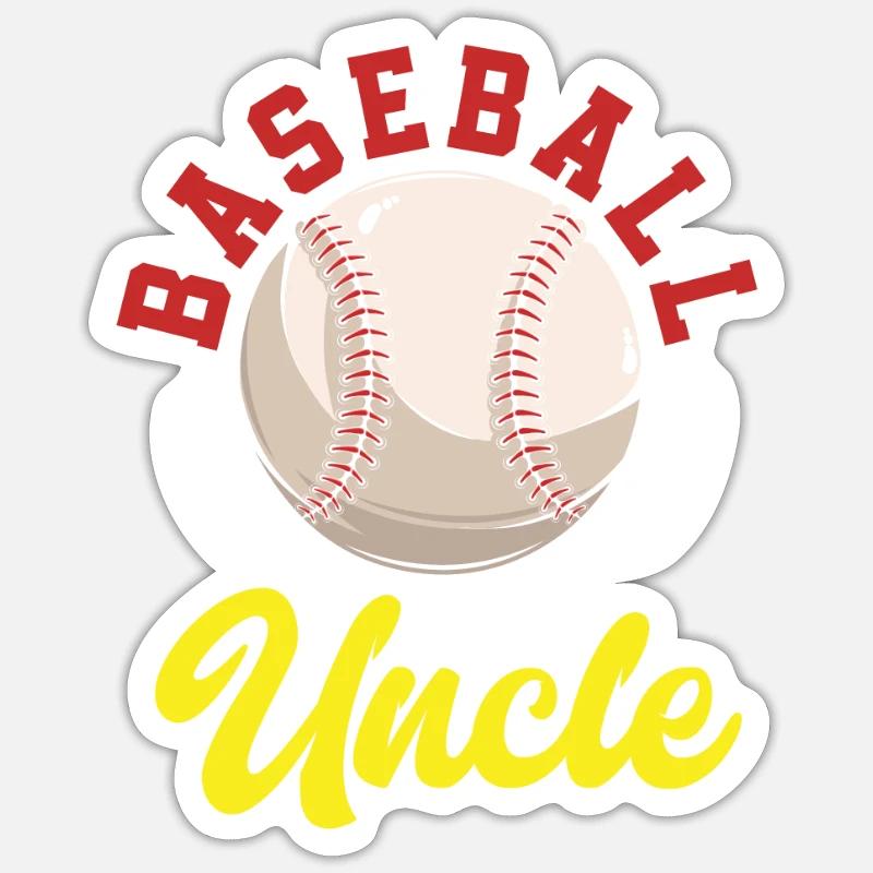 Oncle de baseball - Sticker taille S (10 x 10 cm) - blanc mat