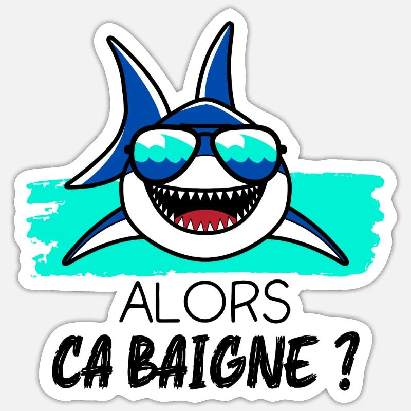 Alors ça Baigne ? - Sticker taille S (10 x 10 cm) - blanc mat
