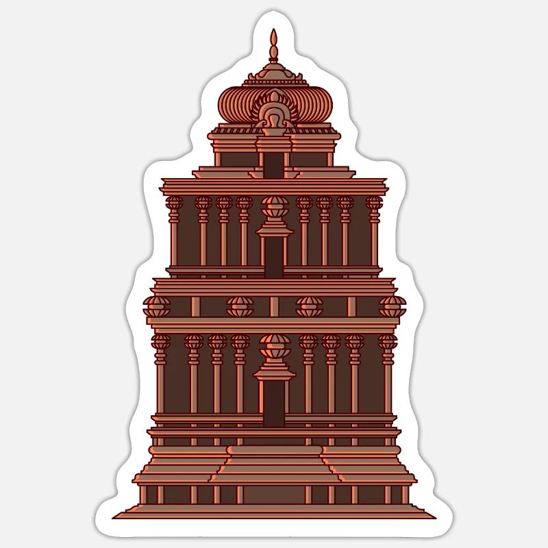 Ancient Astronaut Theory Vimana Temple Sticker size S (10 x 10 cm)
