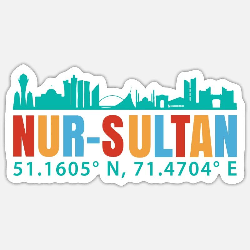 Nur-sultan - Sticker taille S (10 x 10 cm) - blanc mat