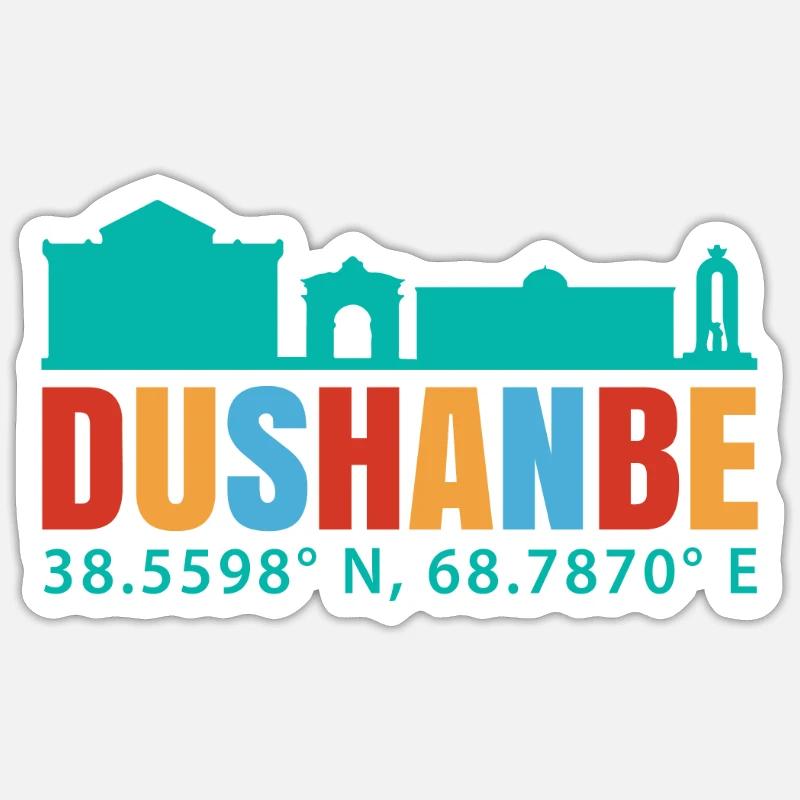 Douchanbé - Sticker taille S (10 x 10 cm) - blanc mat