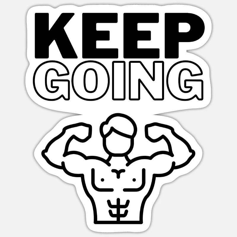 Keep Going - Sticker Größe S (10 x 10 cm) - Mattweiß
