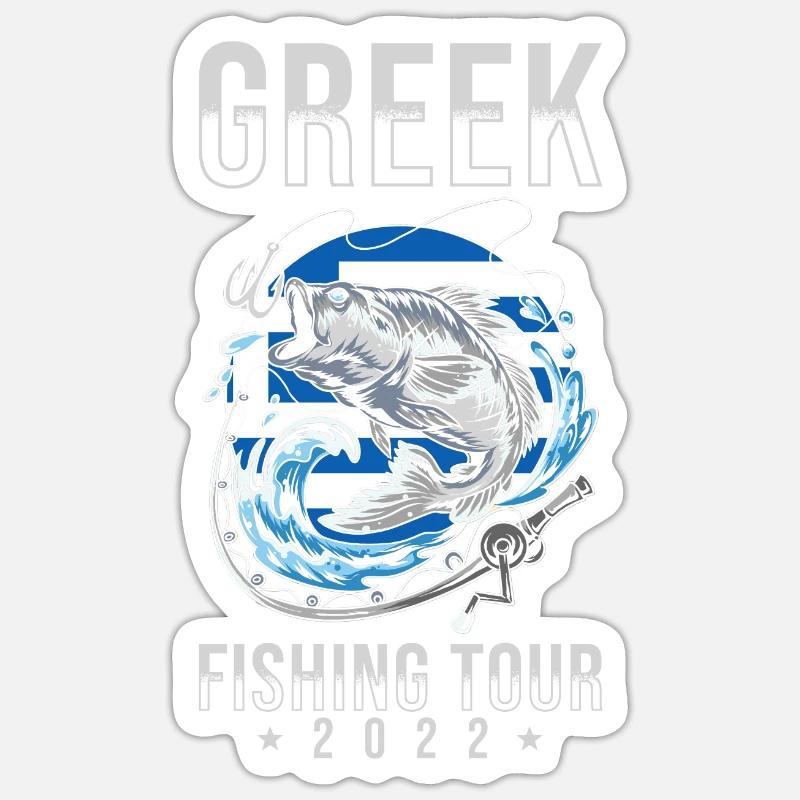 Excursion de pêche grecque 2022 - Sticker taille S (10 x 10 cm) - blanc mat