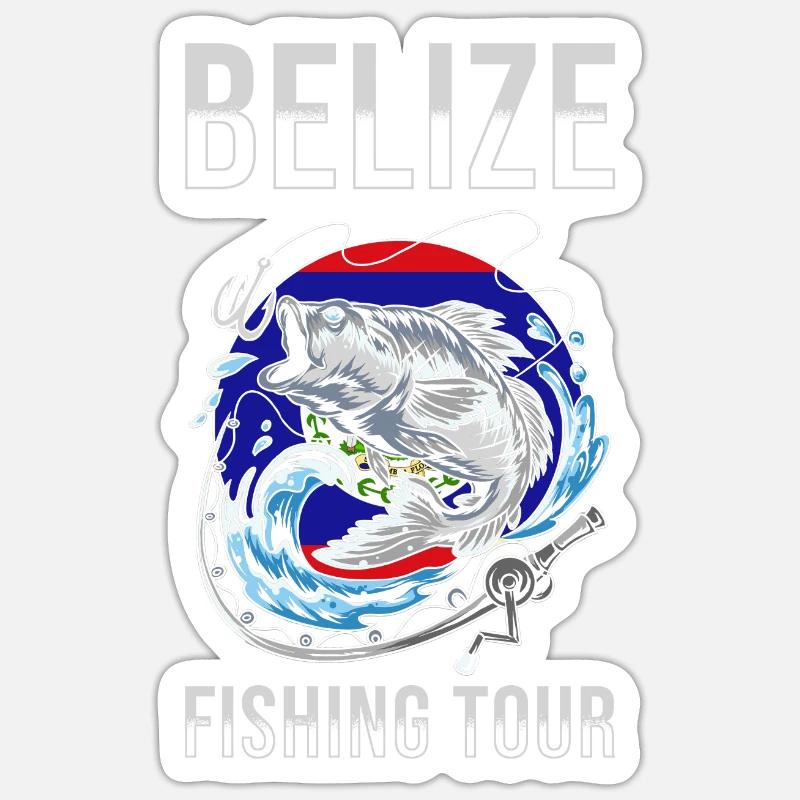 Excursion de pêche au Belize Sticker taille S (10 x 10 cm)