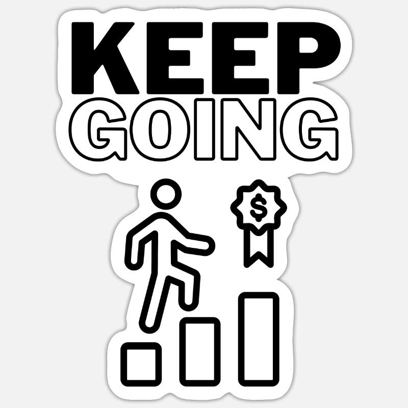 Keep Going - Sticker Größe S (10 x 10 cm) - Mattweiß