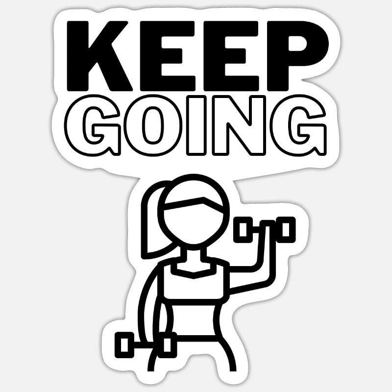 Keep Going - Sticker Größe S (10 x 10 cm) - Mattweiß