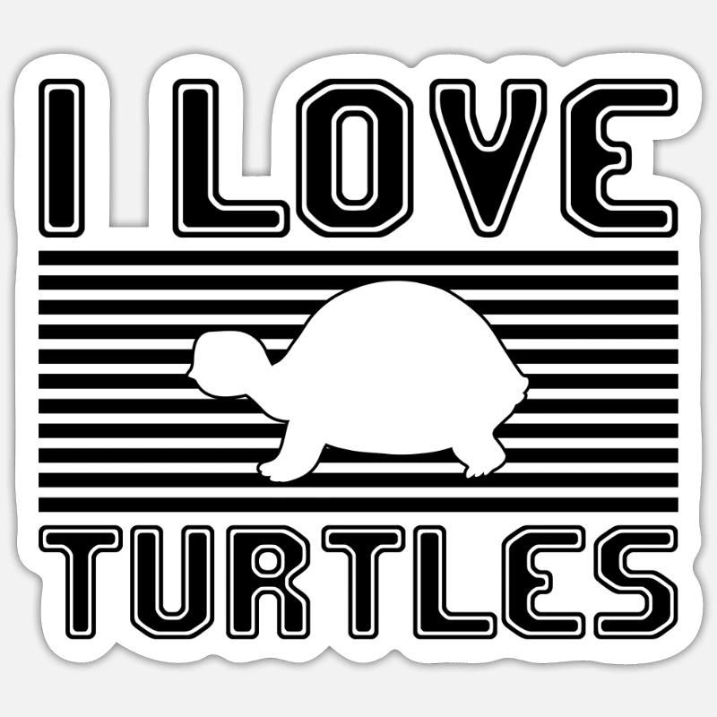 I love turtles - Sticker size S (10 x 10 cm) - white matte