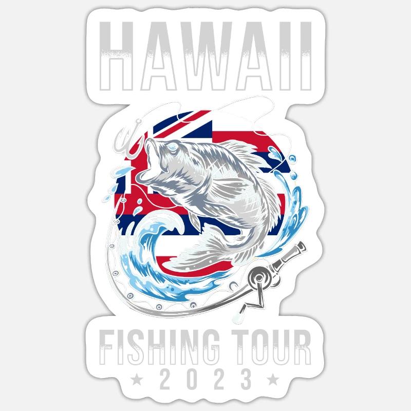 Excursion de pêche à Hawaï 2023 Sticker taille S (10 x 10 cm)