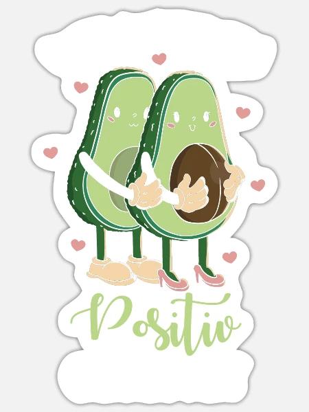 Wir Wurden Positiv Getestet Avocado - Sticker Größe S (10 x 10 cm) - Mattweiß