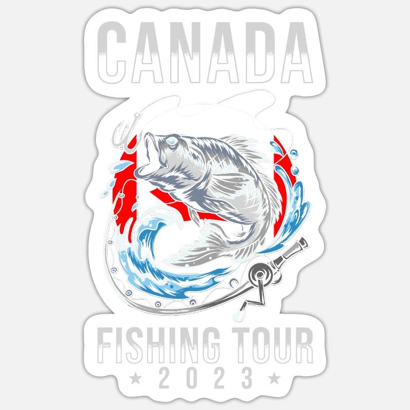 Circuit de pêche Canada 2023 - Sticker taille S (10 x 10 cm) - blanc mat