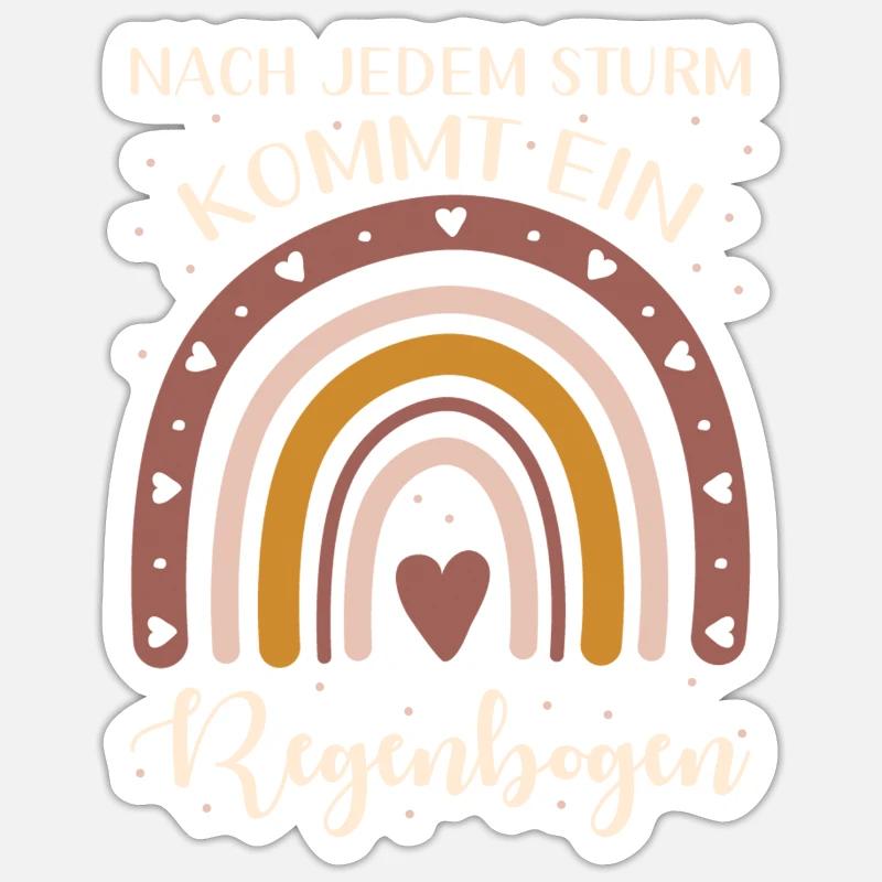 Nach Jedem Sturm Kommt Ein Regenbogen Sticker Größe S (10 x 10 cm)