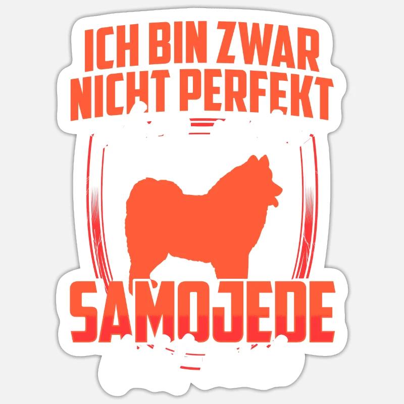 Samojede liebt mich Samojedenspitz Samojede - Sticker Größe S (10 x 10 cm) - Mattweiß