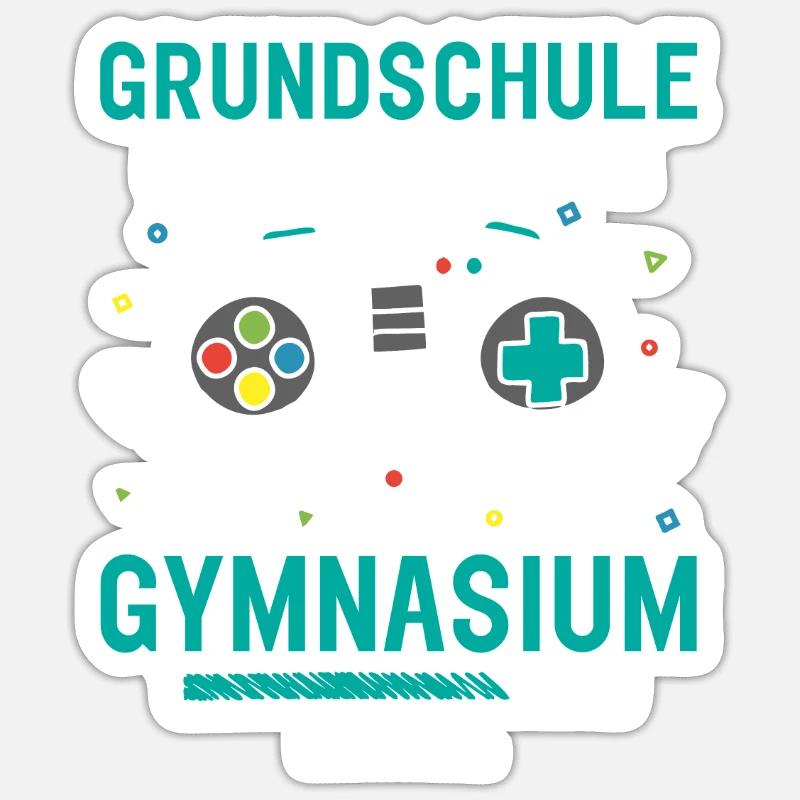 Grundschule Level Complete Gymnasium Loading - Sticker Größe S (10 x 10 cm) - Mattweiß