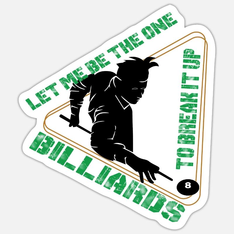 Billard Billardkugel Billarddreieck Kö - Sticker Größe S (10 x 10 cm) - Mattweiß