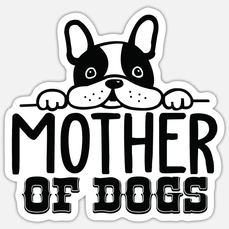 Mère de chiens Sticker taille S (10 x 10 cm)