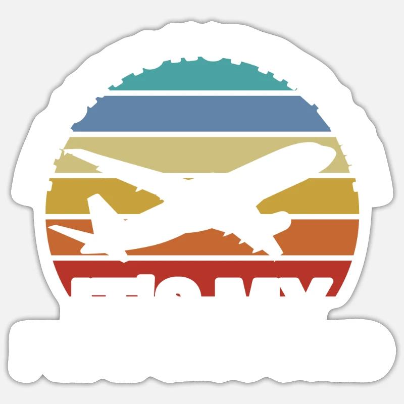 Flugzeug Luftfahrt Sticker Größe S (10 x 10 cm)
