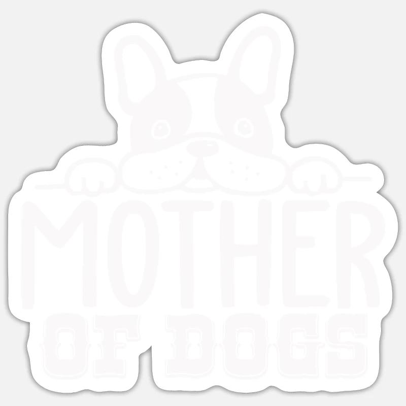 Mutter von Hunden - Sticker Größe S (10 x 10 cm) - Mattweiß