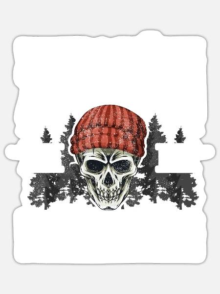 Holzfäller Alter mann Förster - Sticker Größe S (10 x 10 cm) - Mattweiß
