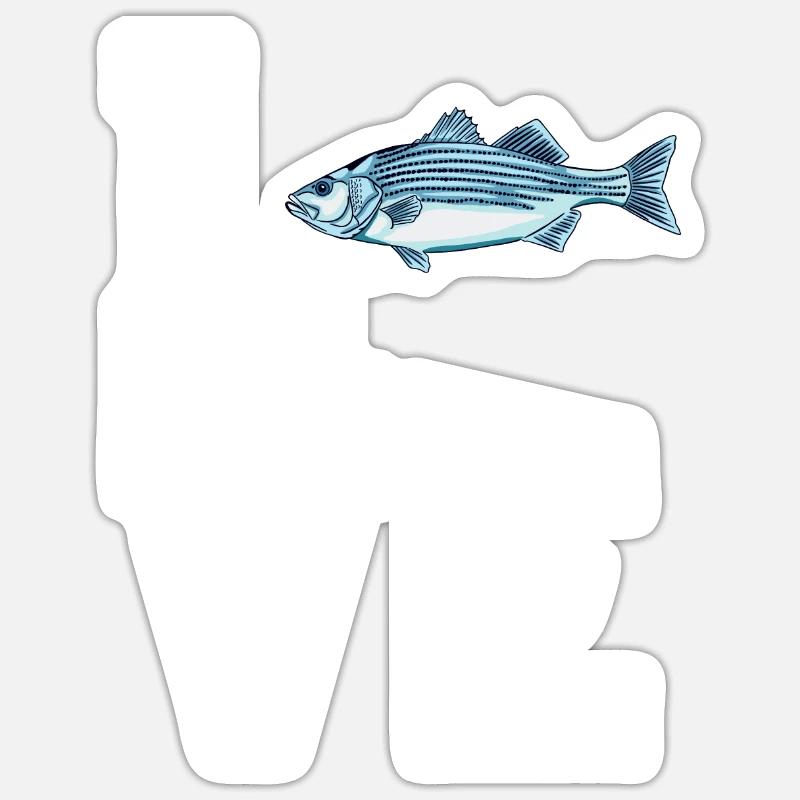 Cher perchoir rayé - Sticker taille S (10 x 10 cm) - blanc mat