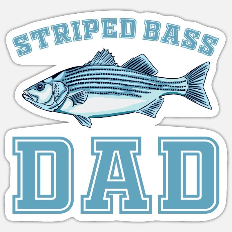 Striped Perch Papa - Sticker size S (10 x 10 cm) - white matte