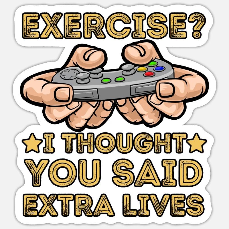 Extraleben Videospiele Controller Retro Zocker Sticker Größe S (10 x 10 cm)