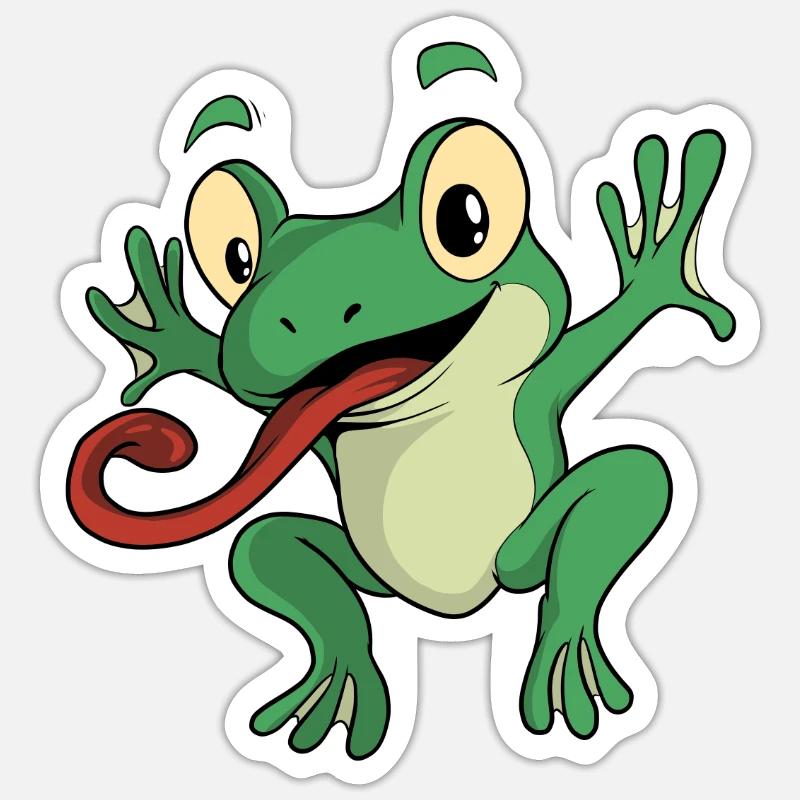 Frog Toad Lurch Unke Frog - Sticker size S (10 x 10 cm) - white matte