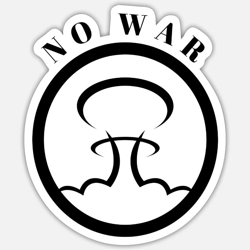 Logo no war - Sticker taille S (10 x 10 cm) - blanc mat