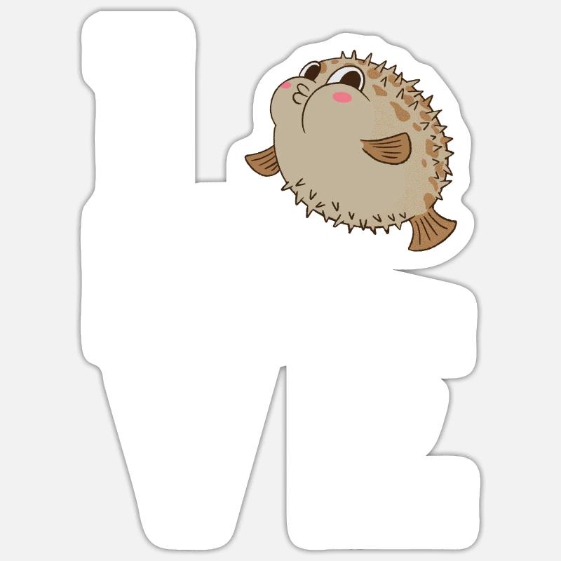 Dear puffer fish Sticker size S (10 x 10 cm)