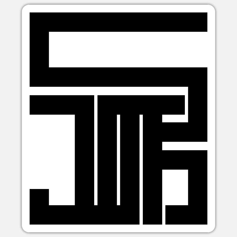 Logo du nom <> Justus - Sticker taille S (10 x 10 cm) - blanc mat