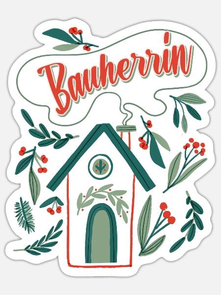 Bauherrin Eigenheim Damen - Sticker Größe S (10 x 10 cm) - Mattweiß