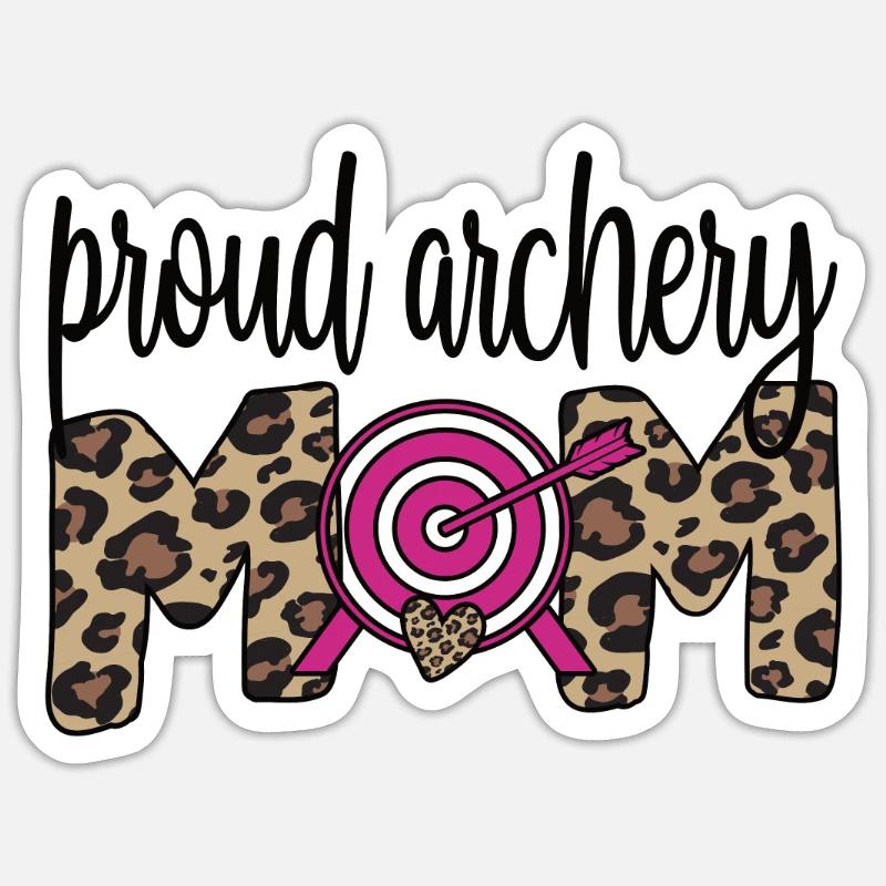 Stolze Bogenschießen-Mama Von Bogenschützen Mutter - Sticker Größe S (10 x 10 cm) - Mattweiß