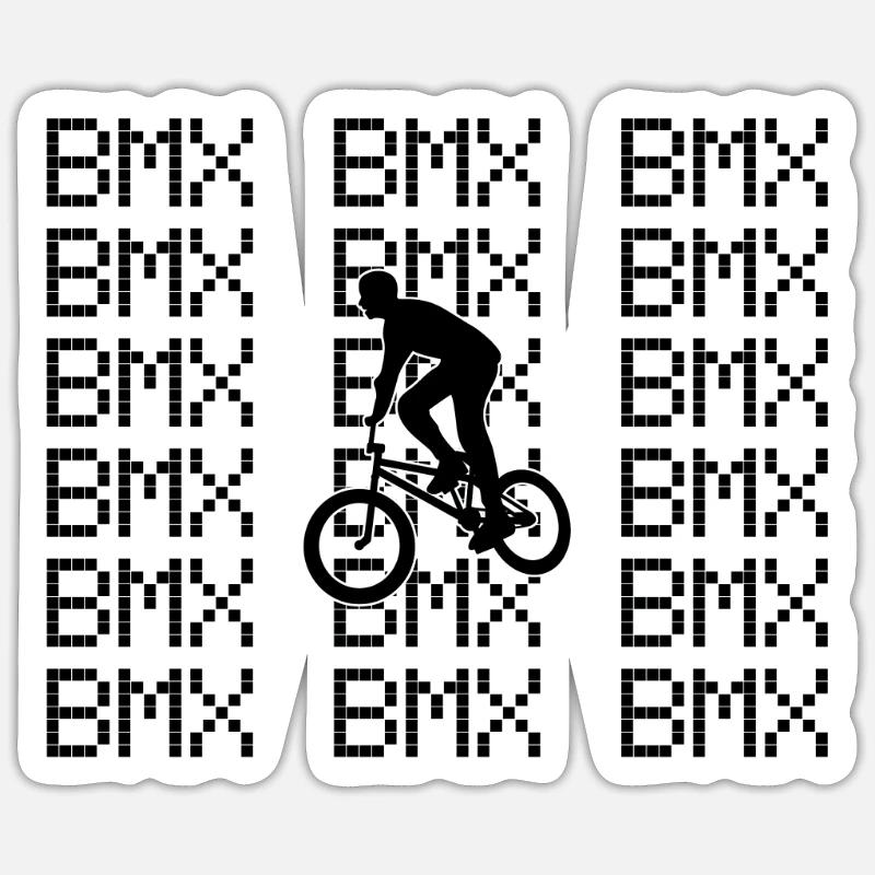 bmx - Sticker størrelse S (10 x 10 cm) - mat hvid