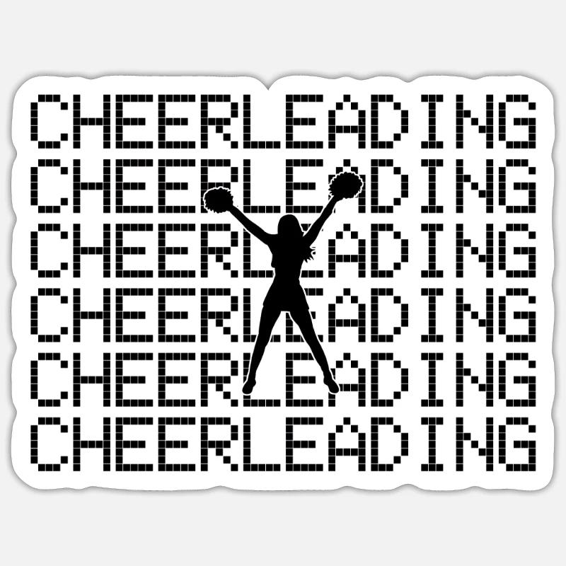 cheerleading - Sticker taille S (10 x 10 cm) - blanc mat