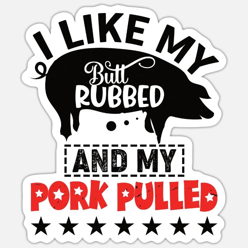BBQ Grill Smoker Barbecue Pork Pulled Camping Sticker size S (10 x 10 cm)
