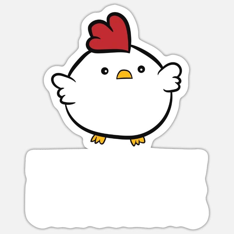 Easily Distracted By Chickens - Sticker size S (10 x 10 cm) - white matte