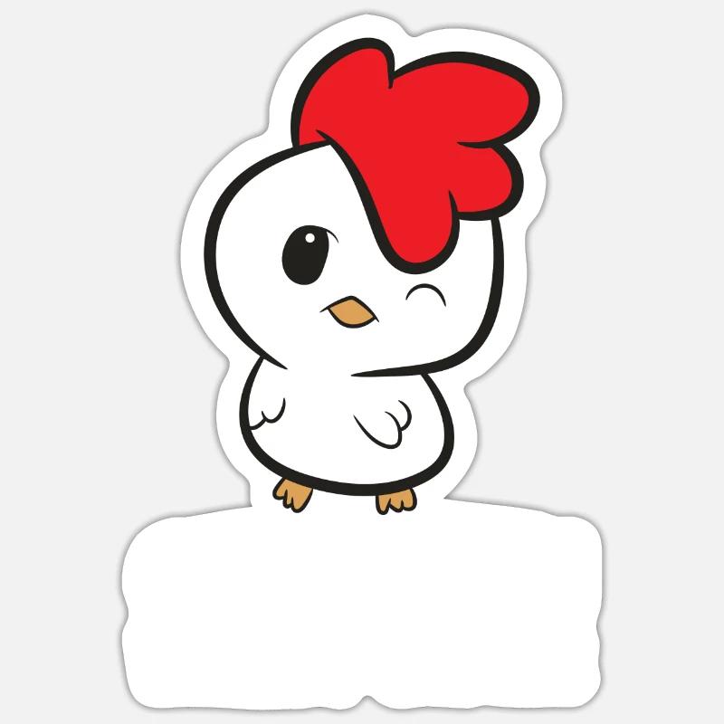 Poulet Élevage Coq Poulet Poulet Chuchoteur - Sticker taille S (10 x 10 cm) - blanc mat