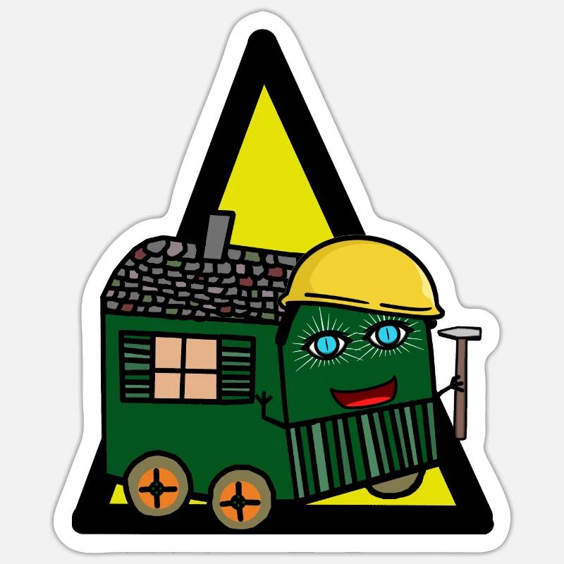 Chantier de construction Construction Construction Remorque Constructeur Commercial Sticker taille S (10 x 10 cm)