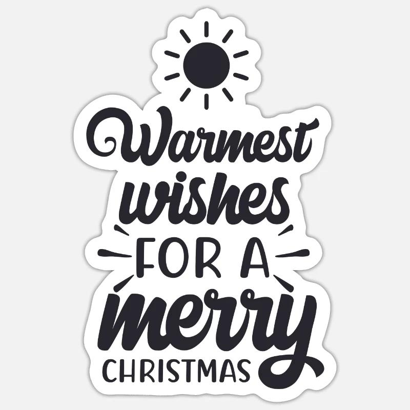 Vœux les plus chaleureux pour un joyeux Noël - Sticker taille S (10 x 10 cm) - blanc mat